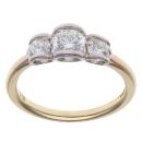18ct Yellow Gold 1.00ct Brilliant Cut Diamond Trilogy Ring