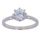 9ct White Gold Cubic Zirconia Solitaire Ring