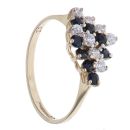 9ct Yellow Gold Cubic Zirconia and Sapphire Fancy Ring
