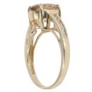 9ct Yellow Gold Cubic Zirconia and Smoky Quartz Ring