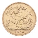 1900 Victoria Old Head UK Half Sovereign Coin