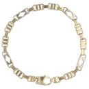 9ct Yellow and White Gold Fancy Bar Bracelet 7.5"