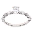 18ct White Gold 0.65ct Oval, Marquise and Brilliant Cut Lab Grown Diamond Solitaire Ring