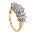 18ct Yellow Gold 1.00ct Brilliant And Baguette Cut Diamond Cluster Ring