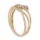 9ct Yellow Gold 0.05ct Brilliant Cut Diamond Fancy Trilogy Ring