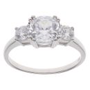 Silver Cubic Zirconia Three Stone Ring By Icesia