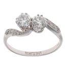 18ct White Gold 0.85ct Brilliant Cut Diamond Two Stone Ring