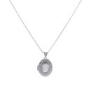 Silver Patterned Locket and Chain 18" By Icesia