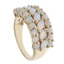9ct Yellow Gold Opal Three Row Ring