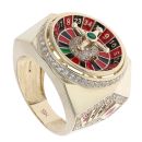 9ct Yellow Gold Spinning Roulette Signet Ring