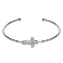 Silver Cubic Zirconia Cross Bangle