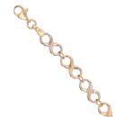 9ct Yellow and White Gold Infinity Fancy Bracelet 7.5"
