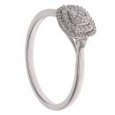 9ct White Gold 0.20ct Brilliant and Single Cut Diamond Cluster Ring