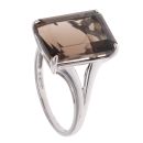 9ct White Gold Smoky Quartz Solitaire Ring