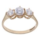 9ct Yellow Gold Cubic Zirconia Three Stone Ring