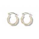 9ct Yellow Gold Diamond Cut Creole Earrings