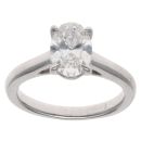 Platinum 1.02ct Oval Cut Lab Grown Diamond Solitaire Ring