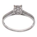 9ct White Gold 0.20ct Brilliant Cut Diamond Cluster Ring