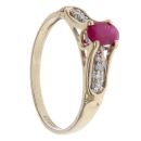 9ct Yellow Gold 0.10ct Diamond and Ruby Solitaire Ring