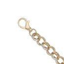 9ct Yellow Gold Patterned Cubic Zirconia Belcher Bracelet 8.5"
