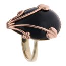 9ct Yellow and Rose Gold Clogau Onyx Tree Of Life Ring