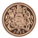 2022 Elizabeth II Fifth Portrait UK Quarter Sovereign Coin