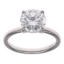 9ct White Gold 3.18ct Brilliant Cut Lab Grown Diamond Solitaire Ring