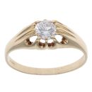 9ct Yellow Gold Cubic Zirconia Solitaire Signet Ring