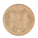 1883 Victoria Young Head UK Half Sovereign Coin