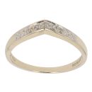 9ct Yellow Gold 0.05ct Brilliant Cut Diamond Wishbone Ring