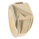 14ct Yellow Gold Square Patterned Signet Ring
