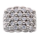 Silver Cubic Zirconia Five Row Keeper Ring