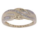 14ct Yellow Gold 0.25ct Brilliant and Baguette Cut Diamond Fancy Ring