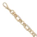 9ct Yellow Gold Cubic Zirconia Square Link Belcher Bracelet 8"