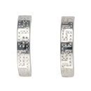 Silver Greek Key Hoop Earrings By Icesia