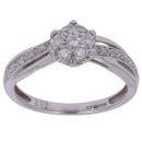 9ct White Gold 0.25ct Brilliant Cut Diamond Cluster Ring