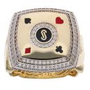 14ct Yellow Gold Monaco Cubic Zirconia Signet Ring
