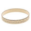 9ct Yellow Gold Patterned Solid Bangle