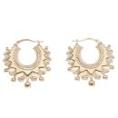 9ct Yellow Gold Spike Creole Earrings