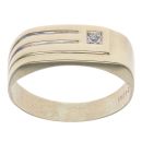 9ct Yellow and White Gold 0.01ct Diamond Striped Signet Ring