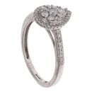 9ct White Gold 0.28ct Brilliant Cut Diamond Cluster Ring