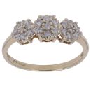 9ct Yellow Gold 0.25ct Brilliant Cut Diamond Cluster Ring
