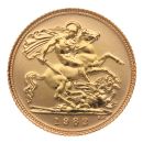 1982 Elizabeth II Decimal Portrait UK Half Sovereign Coin