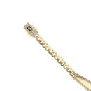 14ct Yellow Gold Monaco ID Curb Cubic Zirconia Pave Lock Bracelet 5.5"