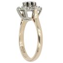 9ct Yellow Gold Sapphire and 0.10ct Diamond Cluster Ring