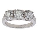 18ct White Gold 1.25ct Brilliant Cut Diamond Cluster Ring
