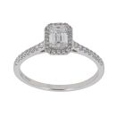 18ct White Gold 1.25ct Brilliant and Emerald Cut Lab Grown Diamond Solitaire Ring