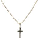 9ct Yellow Gold Cross Pendant and Belcher Chain 22"