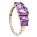9ct Yellow Gold Amethyst Five Stone Ring