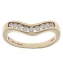 9ct Yellow Gold 0.25ct Brilliant Cut Diamond Wishbone Ring
